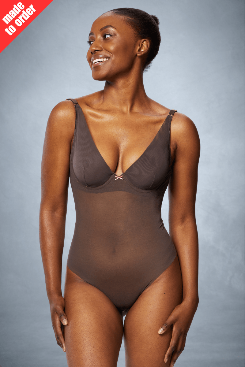 Seamless Shapewear with Underwired High Apex Plunge Bra